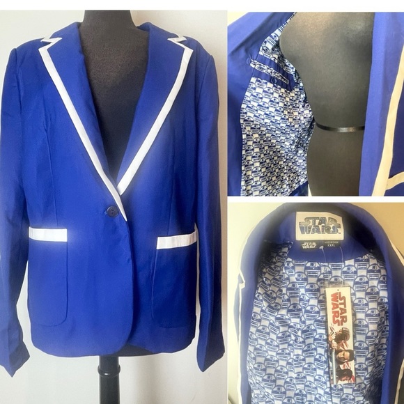 Disney Jackets & Blazers - Star Wars Blue R2 – D2 Jacket Blazer Disney Robe Factory Loungewear XXXL 3XL